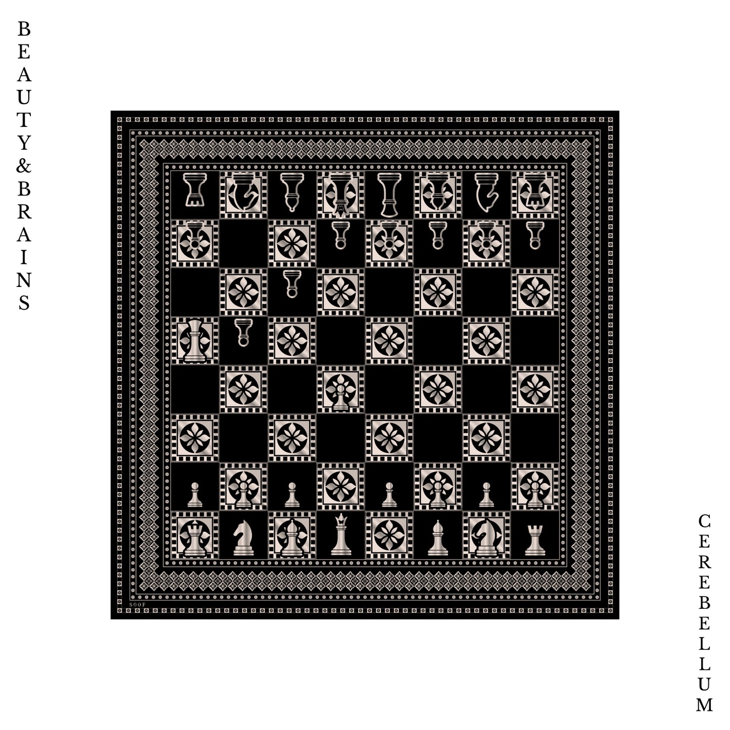 Beauty & Brains in Checkmate Black (With Pieces)