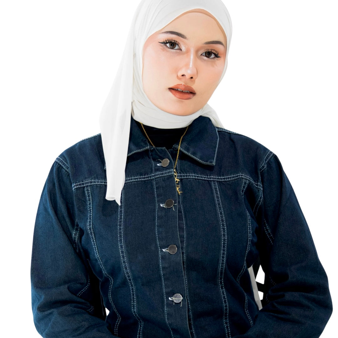 Soof Seracell chiffon scarf in Lotus Milk, shown draped with soft translucency.