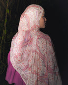 Soof Fotosynthesia printed hijab scarf in peach