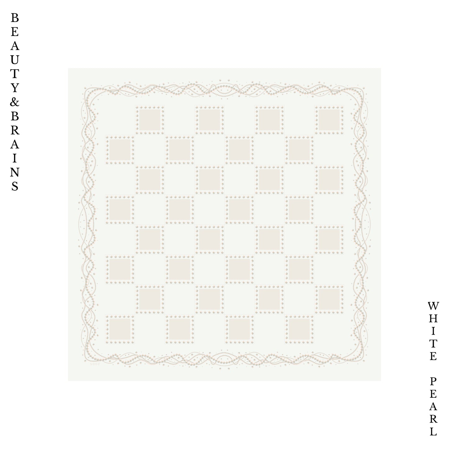 Beauty & Brains in White Pearl (Square)