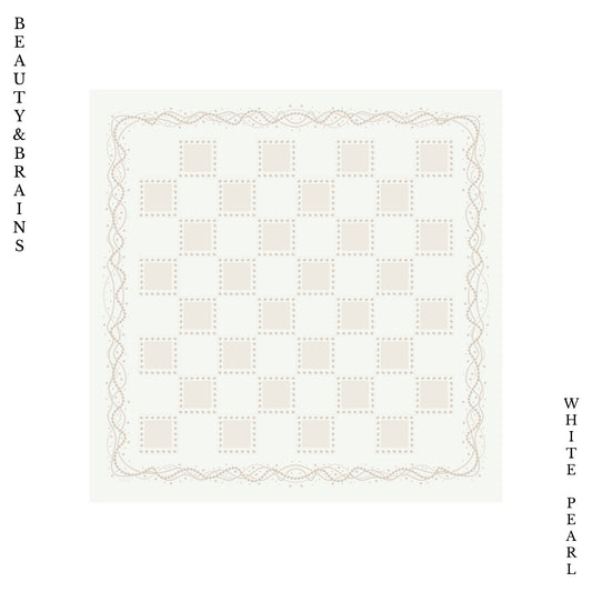 Beauty & Brains in White Pearl (Square)